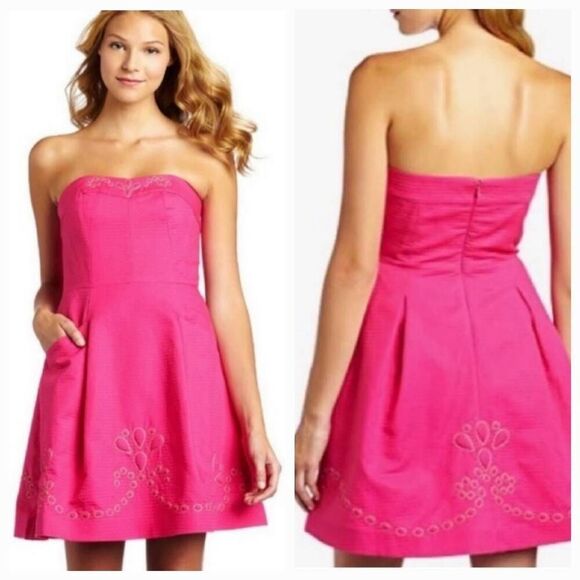 🩵Lilly Pulitzer Azalea Pink "Bernadette" Quilted Sleeveless Dress w/Pockets Siz - Picture 1 of 16